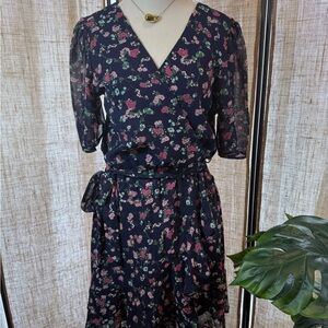 Miami Navy Floral Midi Dress